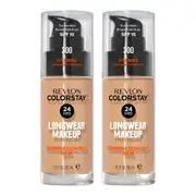 Revlon ColorStay Longwear Makeup Combination/Oily Skin SPF15 30ml 300 GOLDEN BEIGE - 2 pack