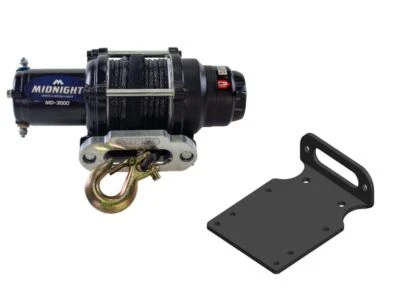 Viper 50 Ft Midnight Winch 3000 lb Black w/ Mount For Textron Wildcat XX 2018-19