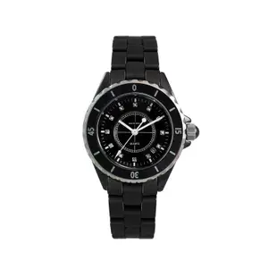 【ROUND WELL浪威錶】璀璨真鑽陶瓷腕錶-黑(浪威手錶館~機械男錶機械女錶石英錶男女對錶收藏錶紀念錶 )
