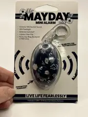 MayDay Mini PANIC Alarm led flashlight 100 decibel sound key ring dark color
