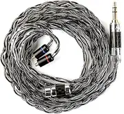 KBEAR Obsidian Black IEMs Cable, Graphene and 6N OCC Hybrid Conductor Earphone Upgraded Cable, Hi-Resolution HIFI Headphone Wire, 4 Strand 196-Core, 21AWG Braide Wire, 3.94ft/120cm (Black, MMCX 3.5MM)