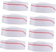 [WOFASHPURET] 50pcs Paper Chef Hat Chef Scrub Hats Kitchen Gadgets Apron Oven Cap Net Mitts Kitchen Scrub Cap Head Pour Spoon Red