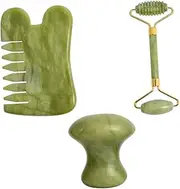 Kit 1 Set Jade Comb Mushroom Stone Facial Beauty Massager Massage Tools for Skin Hydration