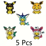 5 Pcs Cute Pikachu Brooch Creative Yellow Elf Enamel Pin Metal Badge BackPack