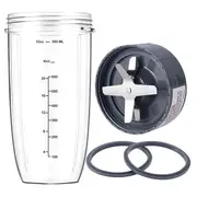 32oz Cup Extractor Blade Rubber Gaskets New Blender Cup Blade Replacement Parts Compatible with NutriBullet 600W 900W Series