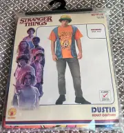 STRANGER THINGS DUSTIN ADULT HALLOWEEN COSTUME-EXTRA LARGE-RUBIES-NWT!