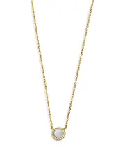 Argento Vivo Cubic Zirconia & Mother Of Pearl Halo Pendant Necklace in 18K Gold Plated Sterling Silver, 16-18