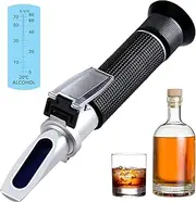 Optics Alcohol Refractometer Automatic Temperature Compensation Alcohol Meter 0~80% v/v Spirit Alcohol Content Measurement Tool Tester for Alcohol Liquor Production, Ethanol with Water Winemakers