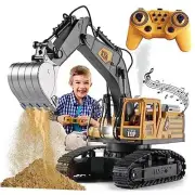 Remote Control Excavator Toys for Boys,14 Channel 1:14 RC Digger Construction