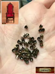M01521-Bronze-FS MOREZMORE 50 Studs 3mm Spikes Round Dome Tacks Miniature
