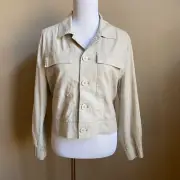 Catherine Malandrino Linen Blend Jacket Size M Khaki Lined a