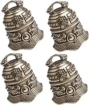 Anneome 4pcs Retro Decorative Bells Vintage Bell Pendants for DIY Projects Keychains Home Decor and Crafting Durable Lightweight Accessories