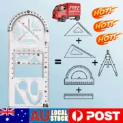 2021 Multifunctional Geometric RulKC Drawing Ruler Template Measuring Tool Ruler