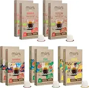 [MUST] Nespresso Compatible Coffee Capsules Variety Coffee Selection 100 (10 packs X 10 Pods) 100% Compostable Capsules, Made in Italy