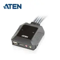 在飛比找Yahoo奇摩購物中心優惠-ATEN 2埠USB DisplayPort帶線式KVM (