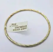 24kt over Sterling Silver Bangle Bracelet FMC