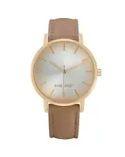 Nine West Minimalist Leather Watch for Women - Watches - Gold -Size One Size