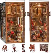MiniCity Book Nook Kit, DIY Miniature Dollhouse Booknook Kit with Led Light and Dust Cover (Abbey Library)