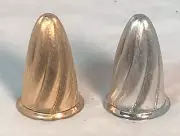 VINTAGE MID CENTURY MODERN SILVER & GOLD NAPIER SALT AND PEPPER SHAKERS NOS