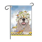 Cocker Spaniel Floral Garden Flag Double Sided 12 x 17 in.
