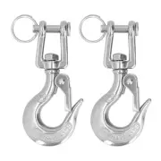 2Pcs Lifting Clevis Chain Hook 304 Stainless Steel Rigging Accessory With^