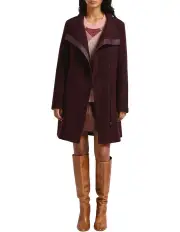 [Marcs] Sophie Felted Wool Coat in Wine