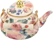 PRETYZOOM Enamel Tea Kettle Vintage Stovetop Kettle for Induction Electric Gas Cookers for Tea Lovers for Home Hotel Office Use