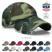 Vintage Washed Cotton Baseball Cap Distressed Solid Polo Denim Hat Dad Ball Army