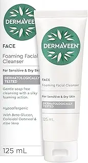 [DERMAVEEN] Foaming Facial Cleanser 125mL, For Dry & Sensitive Skin, Hypoallergenic, Soap-Free, Paraben-Free And Fragrance-Free