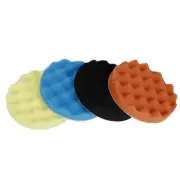 7inch Car Polisher Soft Wave Foam Waffle Pad Buffing Sponge Pads Kit