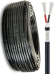 22~28 Gauge 2 Conductor Shielded Wire 30/60FT Electrical Wire 22AWG~18AWG Tinned Copper Core PVC Cable UL Certified Low Voltage Cable for Outdoor Lighting Household Appliances(60ft,28AWG)