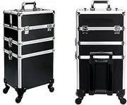 [PUGEE] Lightweight Carry on Suitcase Large-capacity makeup suitcase with trolley makeup box tattoo embroidery manicure toolbox professional makeup artist luggage Hard Shell Suitcase,Hard Case for Travel, One