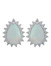 [Georgini] Opal Glow Rozelle Created Earrings in Silver