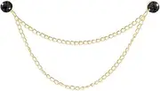 [Kilener] Hanging Gold Chain Lapel Pin for Men Suits Tassel Brooch Chain Collar Pins Rhinestone Crystal Brooch Pin Suit Lapel Pins for Men Collar Chains for Shirts Accessories