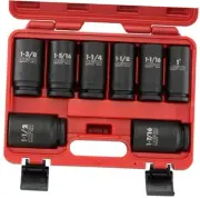02461A 3/4 Inch Drive Impact Socket Set 1” to 1-1/2”, 8 SAE 8 Piece Deep