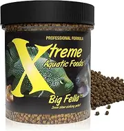 Xtreme Aquatic Food Big Fella 3.0mm Slow-Sinking Pellets 255 Grams (9oz) - - for Medium to Large Size Tropical Fish, Cichlids