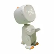 Alarm Dinosaur Clock for Kids 6 Musics Wake Cute Digital Children's Kid student Clock Rechargable Night Light Timer Christmas Gift Col White