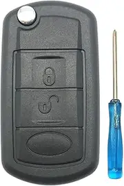 Replacement Keyless Entry Key Fob Case Shell Fit for Range Rover Sport Land Rover Discovery LR3 Flip Folding Key Fob Cover (Black)