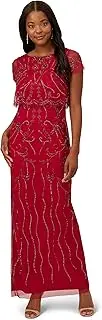 [Adrianna Papell] Women's Beaded Mesh Gown