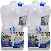 WaterStorageCube BPA-Free Collapsible Water Container with Spigot, Food-Grade Camping Water Storage Carrier Jug for Outdoors Hiking Hurricane Emergency, Foldable Portable Water Canteen (5.3 Gal 2-pk)