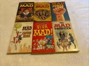 Lot Of 6 VTG Mad Magazine Paperback Books. Alfred E Newman Signet.