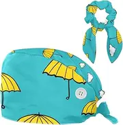 [YTYVAGT] Scrub Caps Women,Scrub Hats Suitable for Women,Clouds and Umbrellas