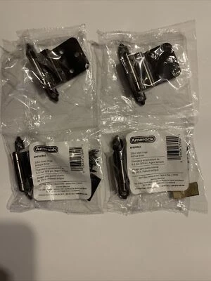 Cabinet Hinge 3/8-in Inset Face Mount Self-Closing Antique Silver 4-pack