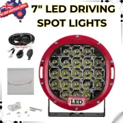 Round LED Driving Lights Spot RED OffRoad Truck Headlights NEW Pair 7 inch OSRAM