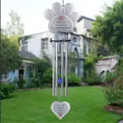 Pet Wind Chimes Dog Wind Chimes Sympathy Pet Dog Loss Gifts, Paw Print Pet Do...