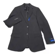 $295 Nautica Gaff Black Pin Striped Suit Jacket Mens Size 42R