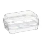 Transparent 6 Grids Travel Beauty Powder Puff Storage Box Makeup Egg Drying for