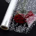 White Dots Clear Cellophane Roll, 40cm X 30M Florist Cellophane Wrap Roll 3 Mil