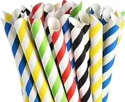 ALINK Bubble Tea Straws Paper Boba Straw Thickness for Popping Boba Fruit Beads Smoothies Milkshake Jumbo Tapioca Beads Compostable Disposable Drinking Straws BPA-Free 12 mm Wide 50 Pieces Colourful