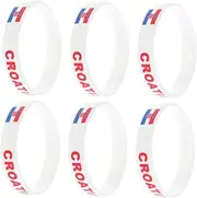Croatia Wrist Band Bracelet with National Flag Bracelet Basketball Bracelet Football Bracelets Country Bracelets Fashion Souvenir Baseball Pack of 6, Mittel, Silicone, No gemstone